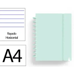 CUADERNO INGENIOX FOAM A4 80H RAYADO HORIZONTAL MENTA PASTEL