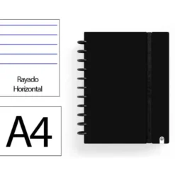 CUADERNO INGENIOX FOAM A4 80H RAYADO HORIZONTAL NEGRO