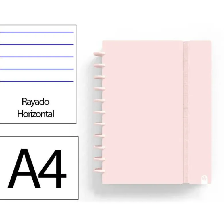 CUADERNO INGENIOX FOAM A4 80H RAYADO HORIZONTAL ROSA PASTEL