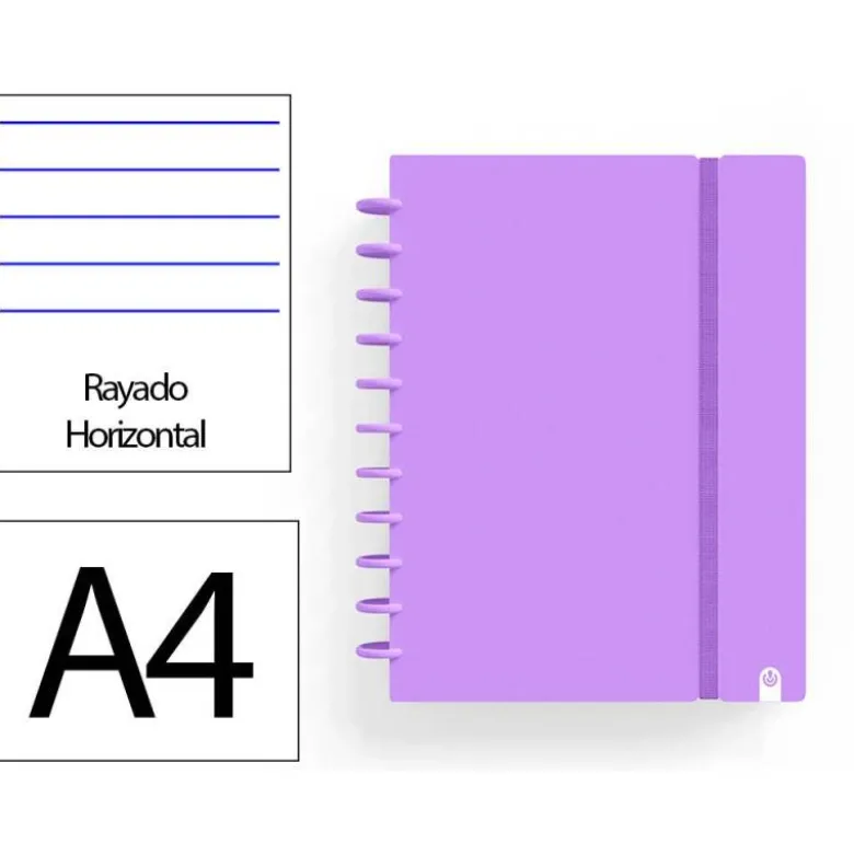 CUADERNO INGENIOX FOAM A4 80H RAYADO HORIZONTAL VIOLETA