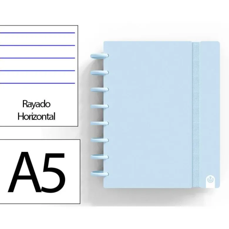 CUADERNO INGENIOX FOAM A5 80H RAYADO HORIZONTAL AZUL PASTEL