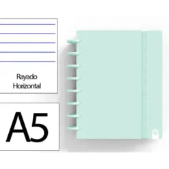 CUADERNO INGENIOX FOAM A5 80H RAYADO HORIZONTAL MENTA PASTEL