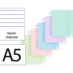 CUADERNO INGENIOX FOAM A5 80H RAYADO HORIZONTAL COLORES PASTEL SURTIDOS