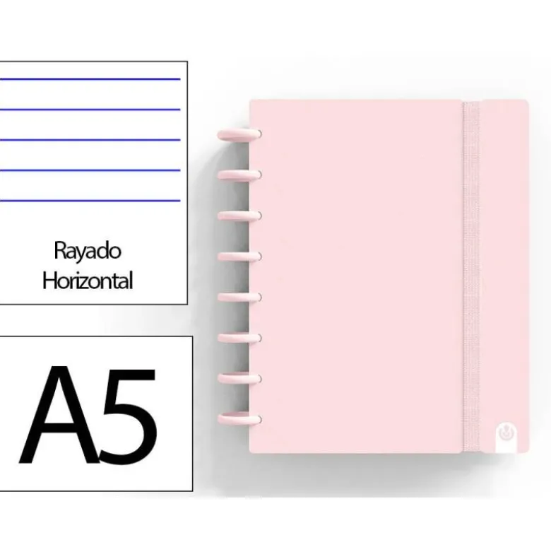 CUADERNO INGENIOX FOAM A5 80H RAYADO HORIZONTAL ROSA PASTEL