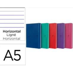 CUADERNO OXFORD COSIDA TAPA EXTRADURA DIN A5 80 HOJAS RAYADO HORIZONTAL COLORES VIVOS SURTIDOS