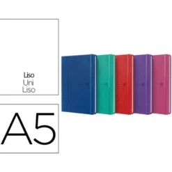 CUADERNO OXFORD COSIDA TAPA EXTRADURA DIN A5 80 HOJAS LISO COLORES VIVOS SURTIDOS