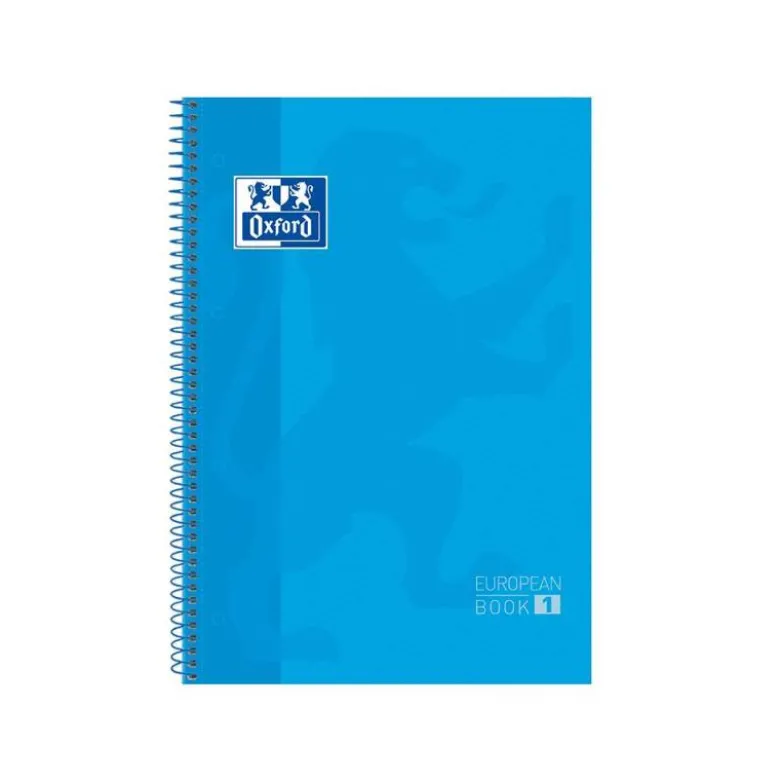 Cuaderno Oxford DIN A4 Turquesa Tapa Extradura 80 hojas Cuadrícula 5 mm