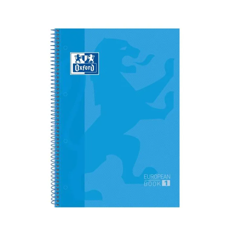 Cuaderno Oxford DIN A4 Turquesa Tapa Extradura 80 hojas Cuadrícula 5 mm
