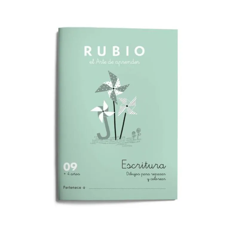 Cuaderno Rubio Escritura nº 09 Dibujos para seguir y colorear