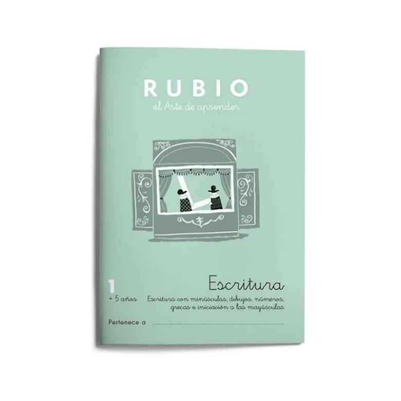 Cuaderno Rubio Escritura nº 1 Escritura con minúsculas, dibujos, números, grecas e iniciación a las mayúsculas
