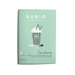 Cuaderno Rubio Escritura nº 3 Escritura con minúsculas, dibujos, números, grecas e iniciación a las mayúsculas