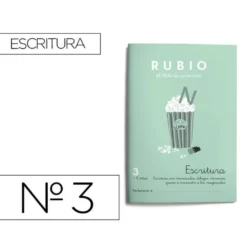 Cuaderno Rubio Escritura nº 3 Escritura con minúsculas, dibujos, números, grecas e iniciación a las mayúsculas