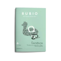 Cuaderno Rubio Escritura nº 6 Escritura con minúsculas, dibujos, números, grecas con letra continua