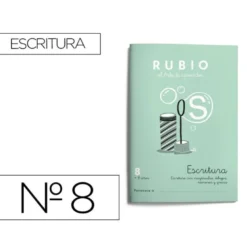 Cuaderno Rubio Escritura nº 8 Escritura con minúsculas, dibujos, números, grecas con letra continua