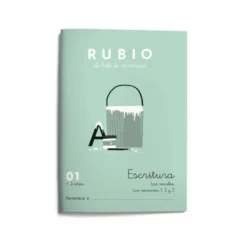 Cuaderno Rubio Escritura nº 1 Las vocales y los números 1, 2 y 3 con puntos, dibujos y grecas
