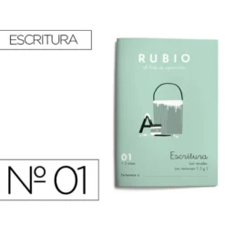 Cuaderno Rubio Escritura nº 1 Las vocales y los números 1, 2 y 3 con puntos, dibujos y grecas