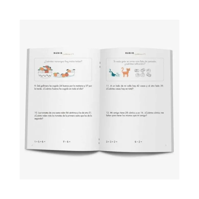 Cuaderno Rubio Problemas nº 8 Sumar llevando y restar sin llevar