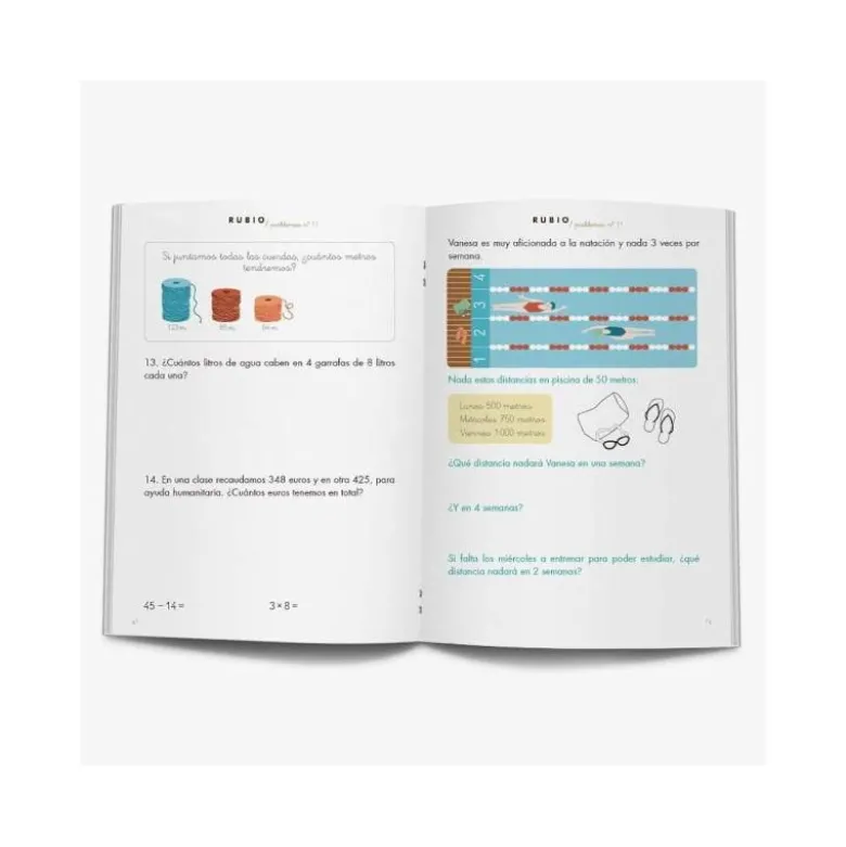 Cuaderno Rubio Problemas nº 11 Sumar, restar y multiplicar por una cifra