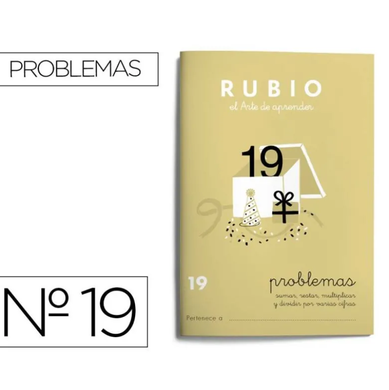 Cuaderno Rubio Problemas nº 19 Sumar, restar, multiplicar y dividir por varias cifras