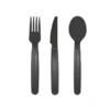 CUBIERTO POLIPROPILENO ARCHIVO 2000 LIBRE BPA PACK 1 CUCHARA + 1 TENEDOR + 1 CUCHILLO 18,5 CM COLOR GRIS