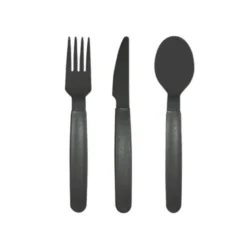 CUBIERTO POLIPROPILENO ARCHIVO 2000 LIBRE BPA PACK 1 CUCHARA + 1 TENEDOR + 1 CUCHILLO 18,5 CM COLOR GRIS