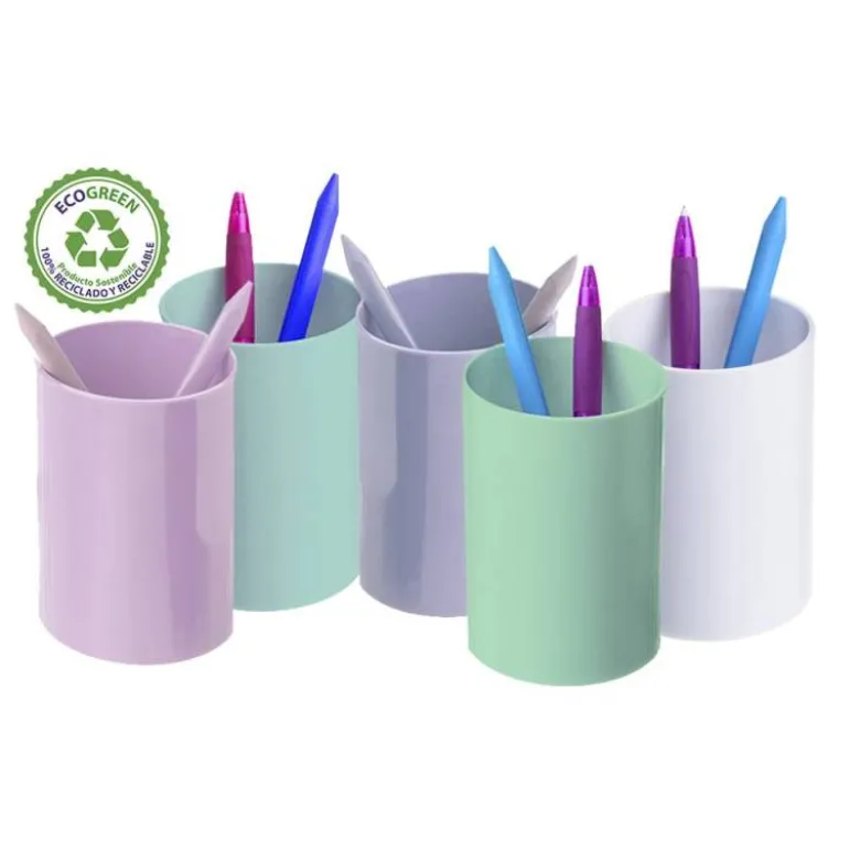 CUBILETE PORTALAPICES ARCHIVO 2000 ECOGREEN 100% RECICLADO COLOR AZUL PASTEL