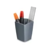 CUBILETE PORTALAPICES CEP MINERAL PLASTICO COLOR GRIS 75X75X95 MM