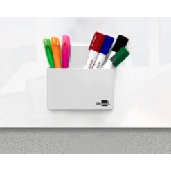 CUBILETE PORTALAPICES LIDERPAPEL BLANCO OPACO PLASTICO MAGNETICO 125X75X40 MM