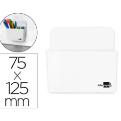CUBILETE PORTALAPICES LIDERPAPEL BLANCO OPACO PLASTICO MAGNETICO 125X75X40 MM