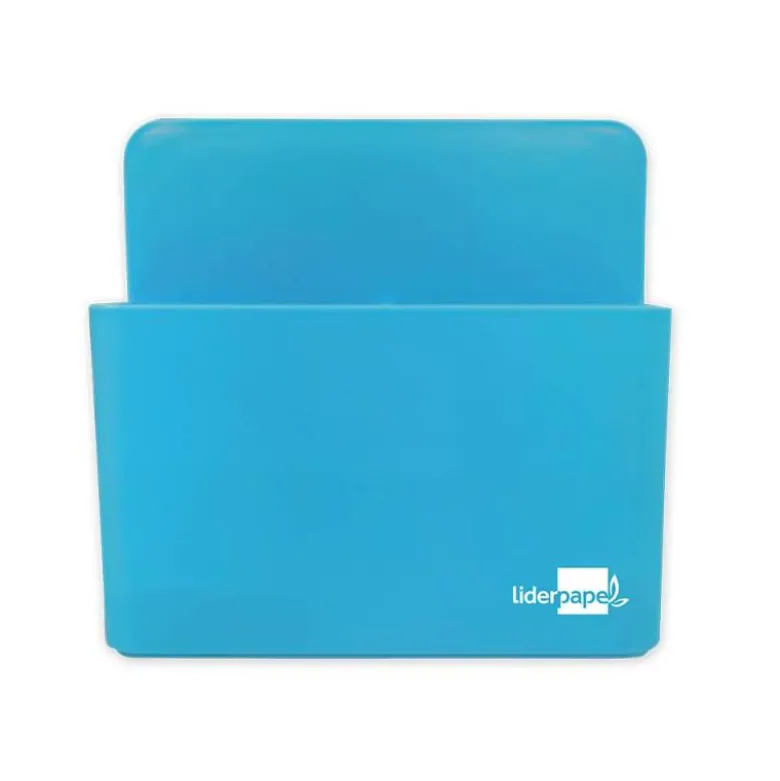CUBILETE PORTALAPICES LIDERPAPEL PLASTICO MAGNETICO COLOR AZUL 125X75X40 MM