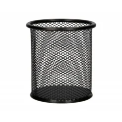 Cubilete portalapices marca Q-Connect negro rejilla