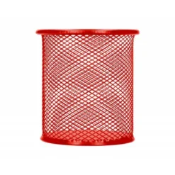 Cubilete portalapices marca Q-Connect rojo rejilla