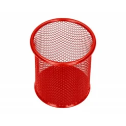 Cubilete portalapices marca Q-Connect rojo rejilla