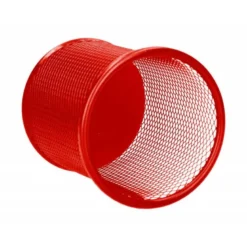Cubilete portalapices marca Q-Connect rojo rejilla