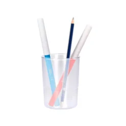 CUBILETE PORTALAPICES Q-CONNECT TRANSPARENTE PLASTICO DIAMETRO 75 MM ALTO 100 MM