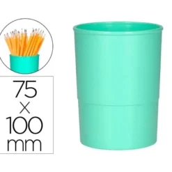 CUBILETE PORTALAPICES Q-CONNECT VERDE MENTA PASTEL OPACO PLASTICO DIAMETRO 75 MM ALTO 100 MM
