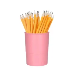 CUBILETE PORTALAPICES Q-CONNECT ROSA PASTEL OPACO PLASTICO DIAMETRO 75 MM ALTO 100 MM