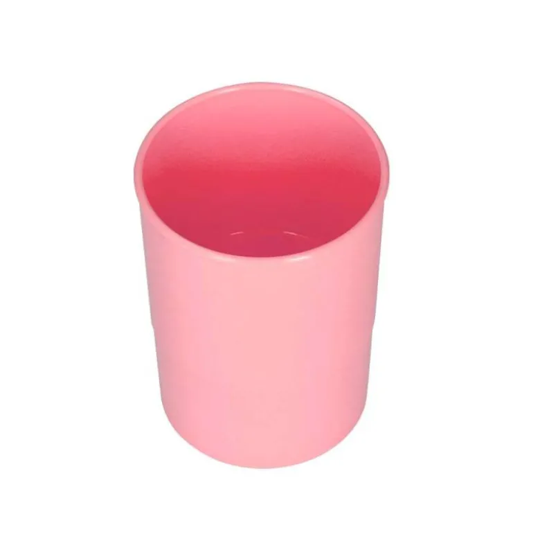 CUBILETE PORTALAPICES Q-CONNECT ROSA PASTEL OPACO PLASTICO DIAMETRO 75 MM ALTO 100 MM