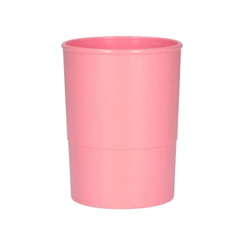 CUBILETE PORTALAPICES Q-CONNECT ROSA PASTEL OPACO PLASTICO DIAMETRO 75 MM ALTO 100 MM