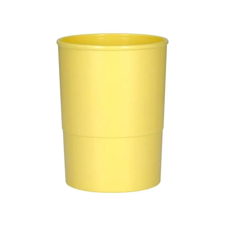 CUBILETE PORTALAPICES Q-CONNECT AMARILLO PASTEL OPACO PLASTICO DIAMETRO 75 MM ALTO 100 MM
