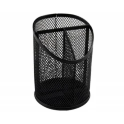 CUBILETE PORTALAPICES Q-CONNECT METAL REJILLA NEGRO CON 3 COMPARTIMIENTOS DIAMETRO 110 ALTURA 147 MM