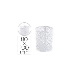 CUBILETE PORTALAPICES Q-CONNECT METAL REDONDO BLANCO DIAMETRO 80 ALTURA 100 MM