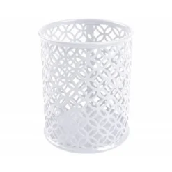 CUBILETE PORTALAPICES Q-CONNECT METAL REDONDO BLANCO DIAMETRO 80 ALTURA 100 MM
