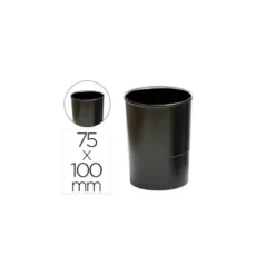 CUBILETE PORTALAPICES Q-CONNECT PLASTICO NEGRO OPACO
