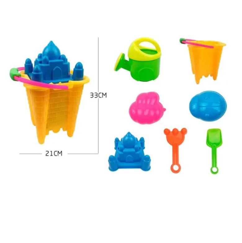 CUBO DE PLAYA AO ZHI PARA JUGAR CON LA ARENA SET 7 PIEZAS PALACIO