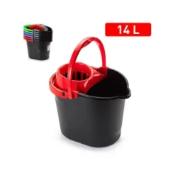 CUBO FREGONA PLASTICFORTE NEW BLACK CLEAN 14 LITROS COLOR NEGRO