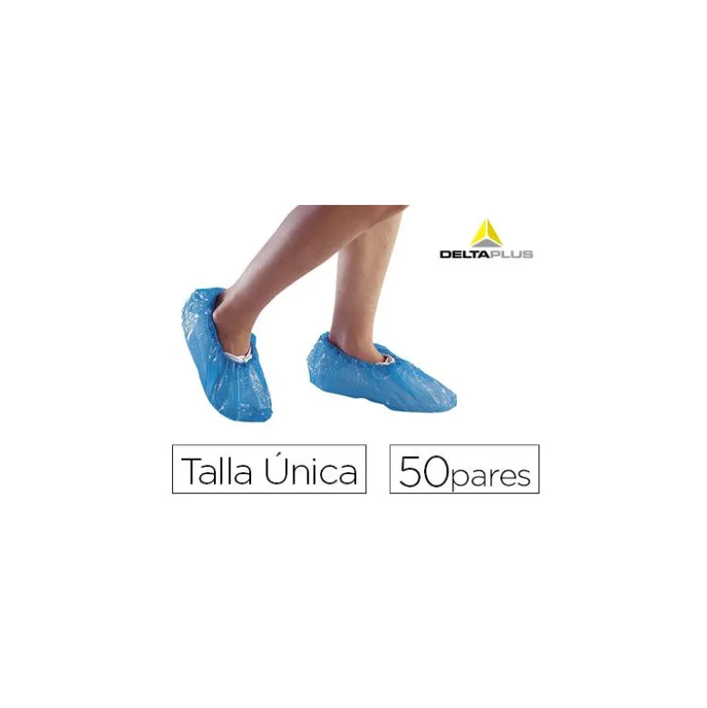 CUBRE CALZADO DELTA PLUS POLIETILENO AZUL TALLA UNICA CAJA DE 50 PARES