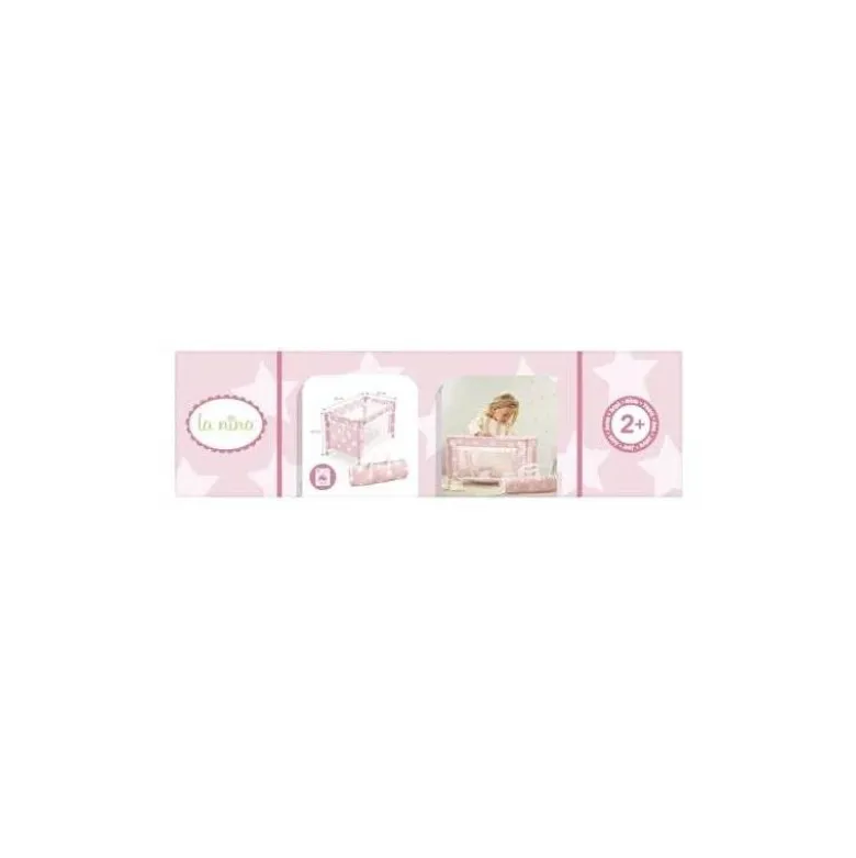 CUNA DE VIAJE CARLOTA COLOR ROSA 530X320X320 MM +2 AÑOS