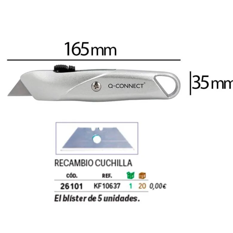 Cuter metalico Q-Connect KF10633 Ancho retractil