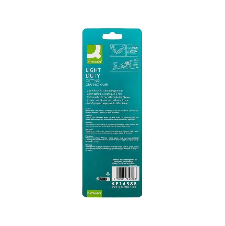 CUTER METALICO Q-CONNECT XD-C18 CUCHILLA ESTRECHA DE CERAMICA 122X10X4 MM